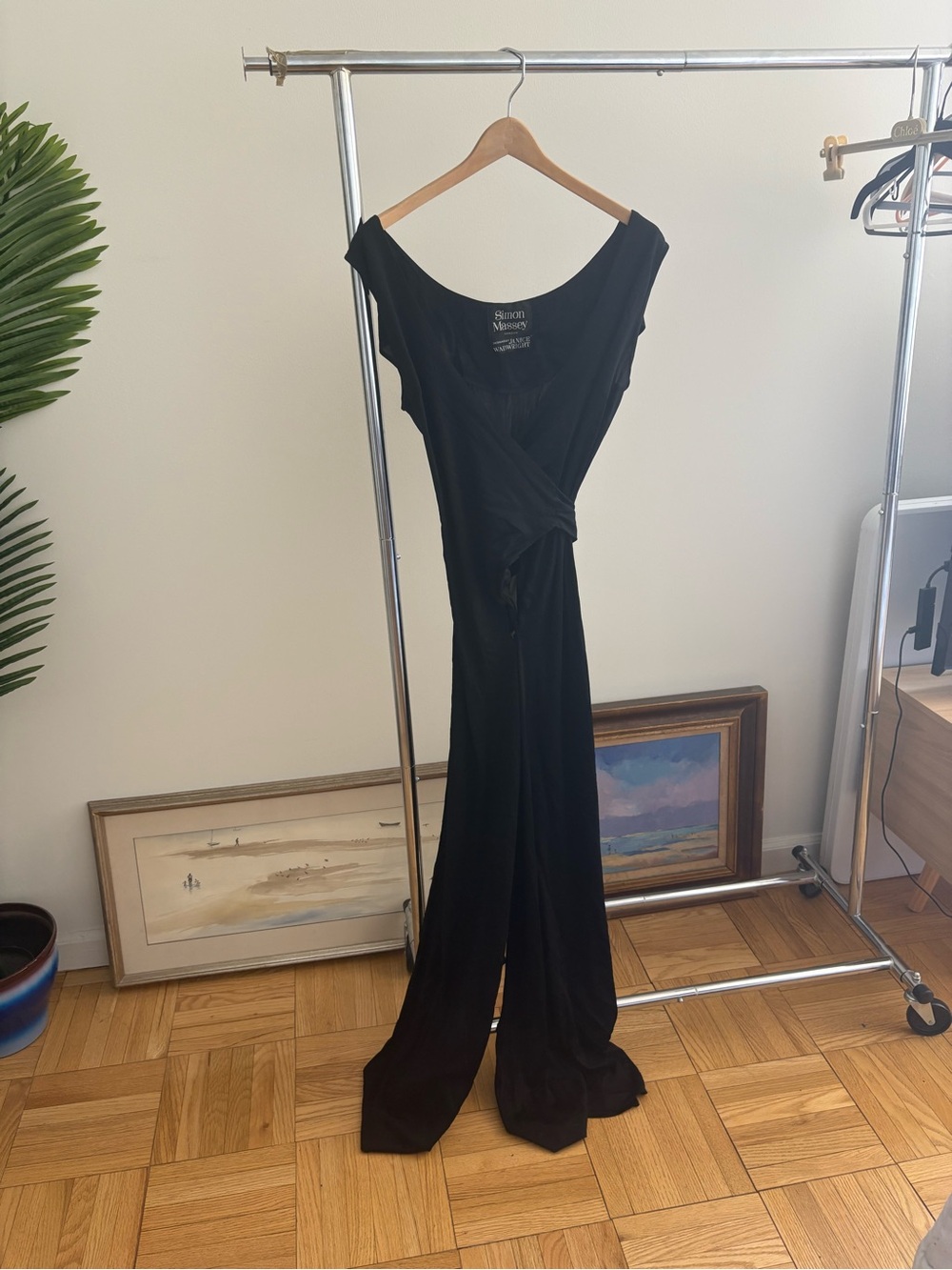 Vintage 70’s Simon Massey/Janice Wainwright Black Wide-Leg Jumpsuit, Sz S